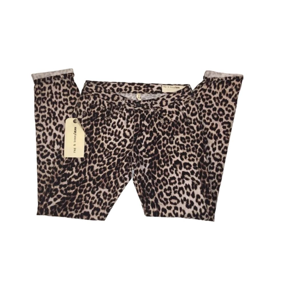 Rag & Bone Snow Leopard Print Mid Rise Boyfriend … - image 6